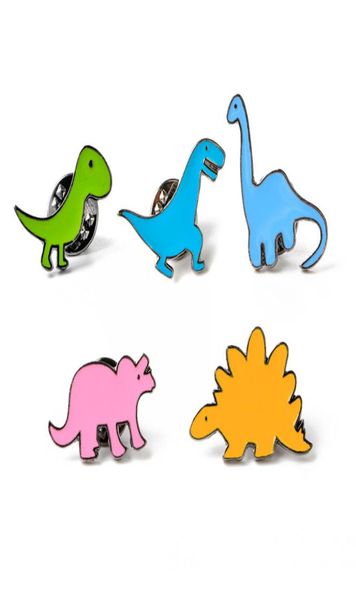 

colorful cute little dinosaur series brooch enamel pins set children birthday gift fashion jacket collar lapel badge jewelry8412796, Gray