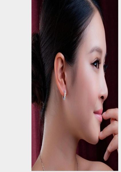 

925 sterling silver small hoop earrings with zircon fashion jewelry engagement gift for women good qualityps15515236584, Golden;silver
