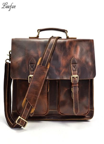 

men briefcase bag crazy horse leather man handbag genuine cow leather messenger bags male lapbusiness office shoulder bag5705095