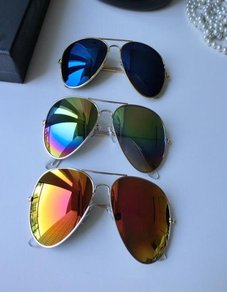

2018 fashion eyewear classic style metal frame colored mirror sun sunglasses accessories glasses dazzle glasses pilot sungl4552206, White;black