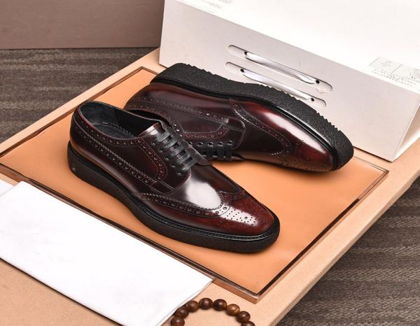 

new fashion 2021 groom wedding genuine leather dress shoes men039s brand formal business oxfords breathable casual shoes size 34868887, Black