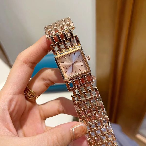 

24mm luxury women's fashion square watches gold stainless steel strap ladies quartz wristwatches qualities female scale clock, Slivery;golden