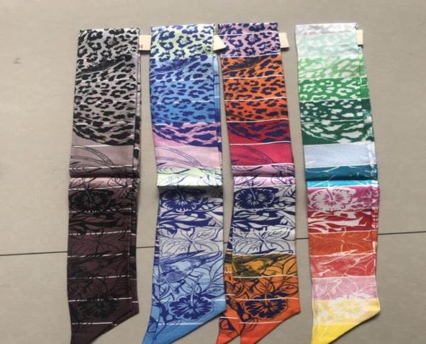 

2020 new arrival fashion head band classic 100 silk scarf 1056 cm long shawl twill belt strap bag band for women girl lady lj2015980754, Blue;gray