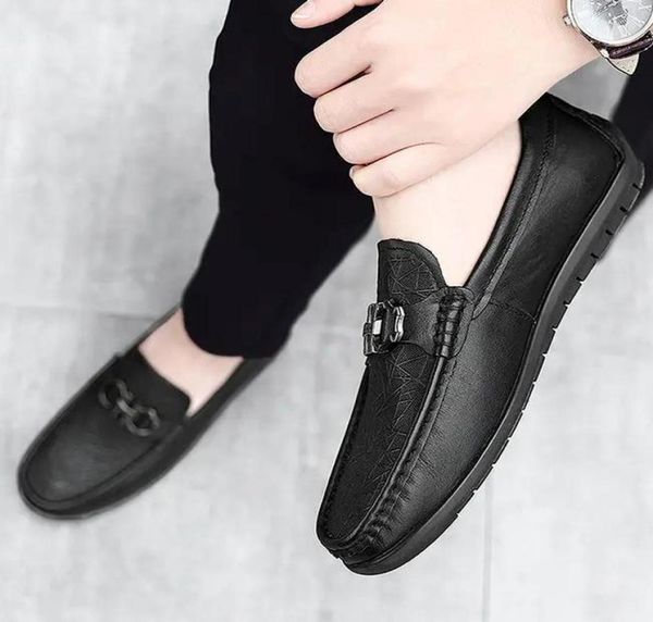 

loafers casual business shoes solid pu leather fat 2021 new slip on simplicity men shoes round toe fashion classic comfortable con4274741, Black