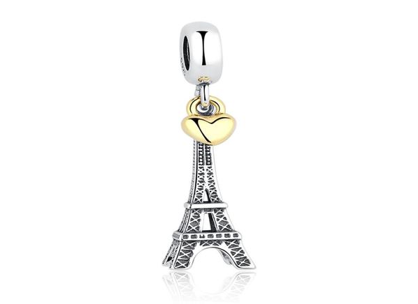 

paris eiffel tower charm pendant gold heart beads fit bracelets necklaces4646564, Black