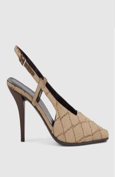 

women slingback odile print sandals pump with crystals designer luxury women shoe high heels lady slides outdoor shoes7864636, Black