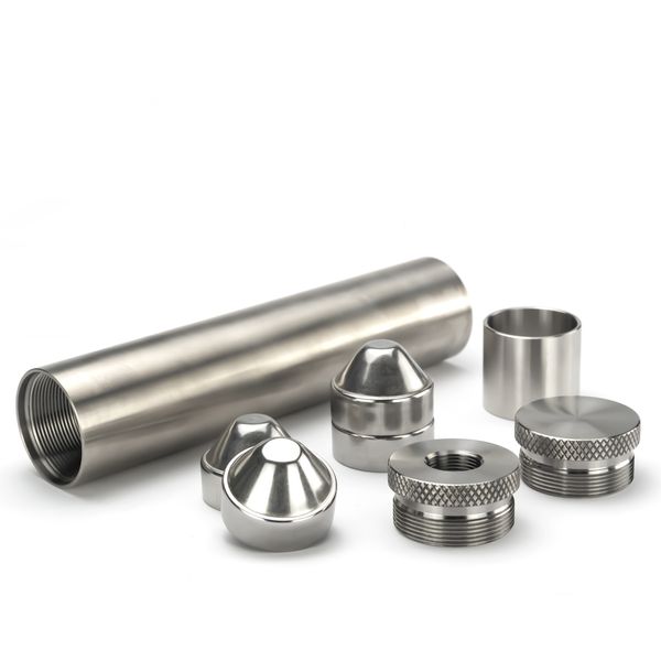 

fuel filter 1.45"od 7"l titanium solvent trap 1/2x28 or 5/8x24 end cap 9pcs stainless steel cups for napa 4003 wix 24003 car use