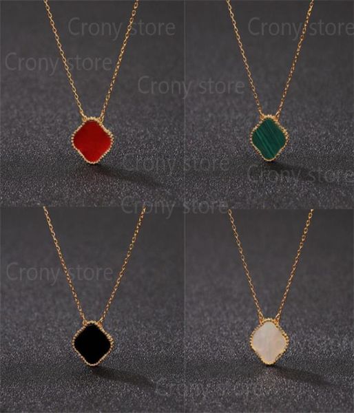 

classic 6 color four leaf clover necklaces pendants motherofpearl stainless steel plated 18k for womengirls engagement jewelry 2967455, Silver