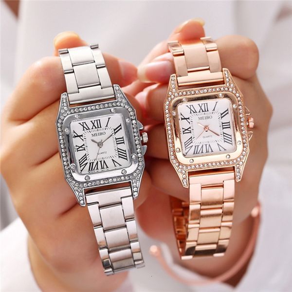

wristwatches tendencia de mujer girls square ladies watch casual roman quartz fashion luxury women 230905, Slivery;brown