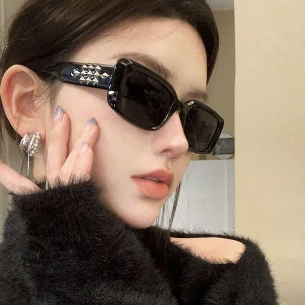 

rivet square sunglasses korean style babe high quality, White;black