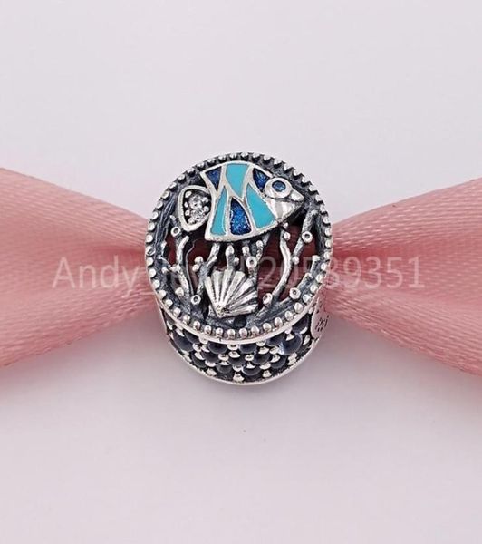 

andy jewel authentic 925 sterling silver beads ocean life mixed enamel & multi-colored cz charms fits european style jewelry bracelets & nec, Black