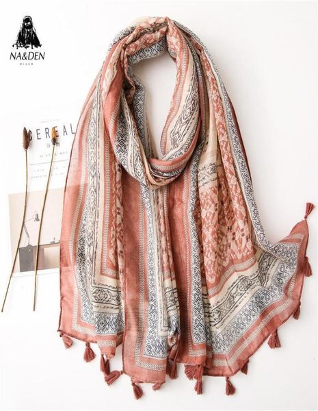 

scarves fashion geometry printing scarf with tassels hijab kaleidoscopic shawl soft turban women muslim hijabs 16702495, Blue;gray