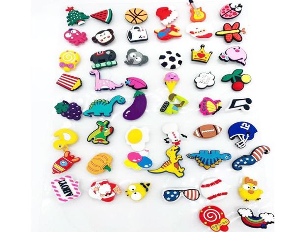 

50pcs/set shoe charms accessories decorations novelty cute pvc jibz buckle for kids party xmas gifts3221373, White;pink