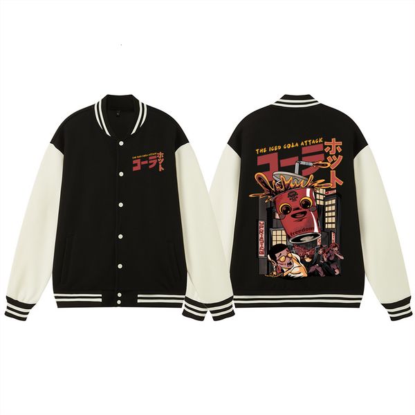 

men's jackets uprising baseball jacket coat washed vintage oversized men high street fashion hip hop loose men's hoodies coke atta, Black;brown