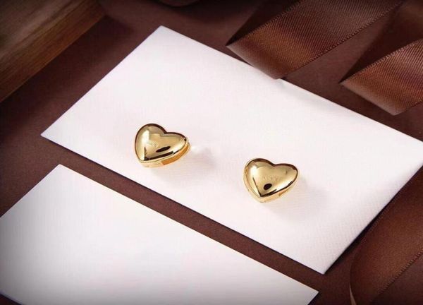 

2022 18k gold sweet heart designer stud earrings for women elegant geometry ol ear rings party jewelry9786308, Golden;silver