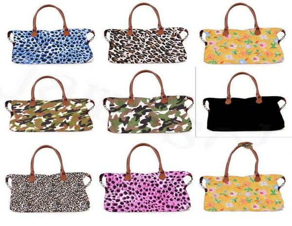 

weekenders camo handles 17inch duffel bag big travel camouflage animal tote double leopard handbag plaid floral print dc301 bag dc1130959, Red;black
