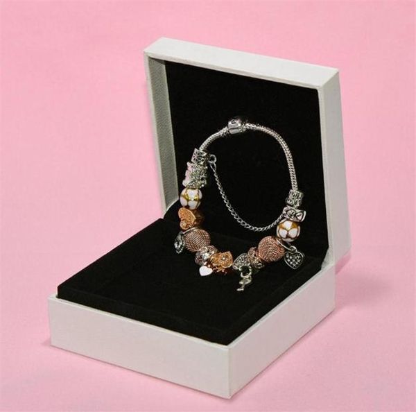 

fashion charm pendant bracelet for platinum heart diy beaded pendant lady bracelet with original box314s82841146757263, Golden;silver