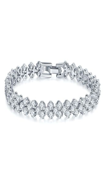 

omhxzj whole bangles fashion exquisite luxury aaa zircon 925 sterling silver gift women roman bracelets bangles s3946487, Black