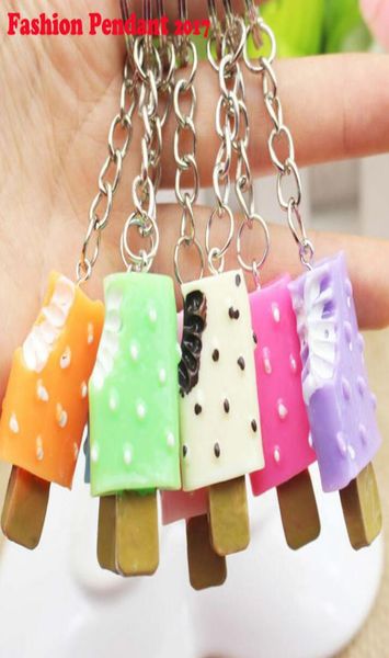 

2017 new arrival sweet ice cream key rings chains pendant ornament for bag car keychain 1922915, Silver