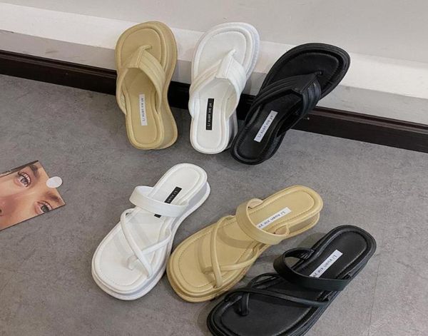 

slippers platform shoes women wedge fashion dress high heels female flip flops casual y2k7321455, Black