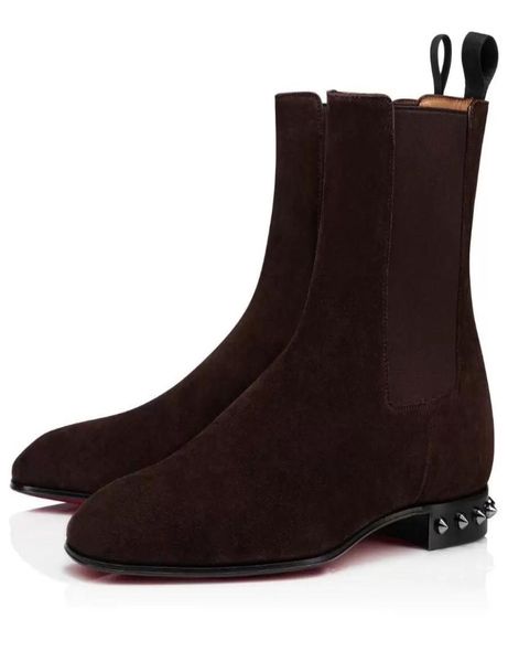 

luxury winter ankle boots for men's comfort calfskin leather bottes black brown perfect party dress wedding martin knight booty eu38-47