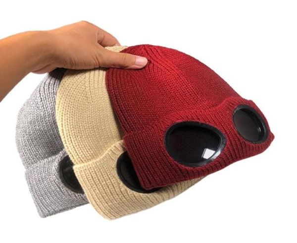 

winter men women beanies double use thick warm knitted cap fashion outdoor sports skiing adults hat with sunglasses mz0145 2206299085921, Blue;gray