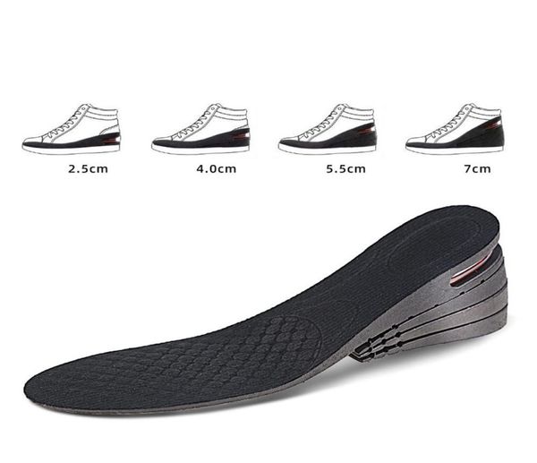 

invisible height increased 7 cm insoles women and men breathable black casual adjustable size insole comfortable shoes accessories1455668, White;pink