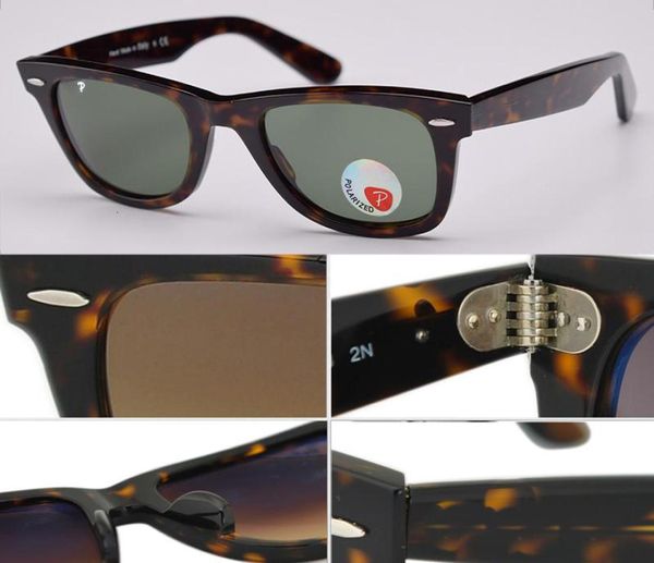 

classic polarized 50mm mens women sunglasses square acetate frame real uv400 glass lenses sun glasses includes black or brown leat9661067, White;black