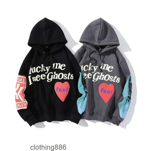

kanyes wests hoodie fashion hell star hellstar flame printed and womens loose coat pullover sweater hooded s-xxl, Black