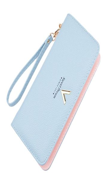 

new luxury ladies purses female brand wallets women long zipper purse woman wallet leather card holder clutch portefeuille femme9688050, Red;black