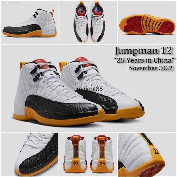 

shoes jumpman 12 25 years in china 12s white black taxi varsity red date november