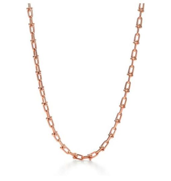 

fashion luxury necklaces designer rose gold platinum hardwear jewelry horseshoe chain necklace for teen girls silver party diamonds jeweller