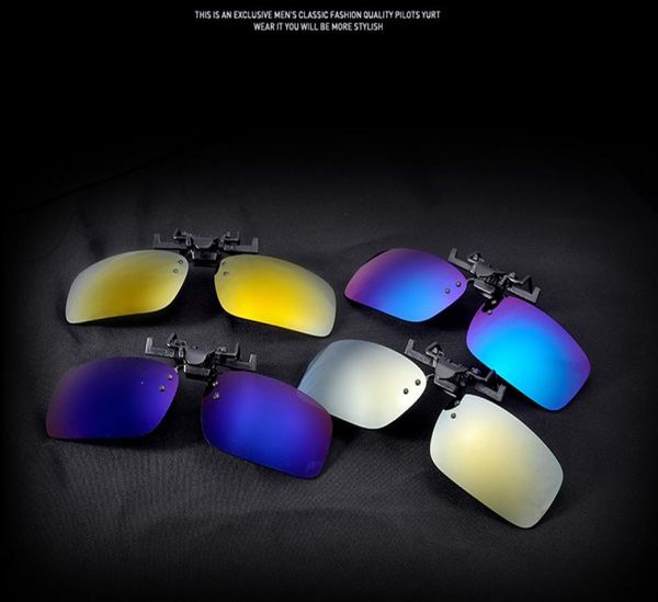 

100pcs glasses clip flip up uv400 clip on sunglasses clipon flipup sports driving night vision lens sun glasses goo4908713, White;black