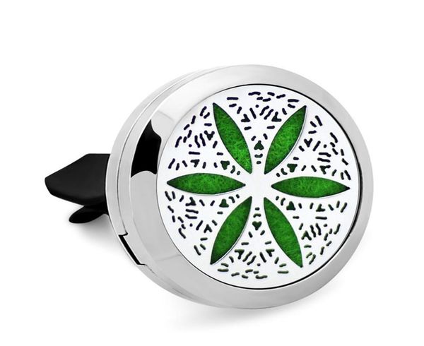 

cg011cg020 car air freshener stainless steel 30mmlocket aromatherapy essential oil diffuser vent clip auto accessory 5pcs pa3822987, Silver