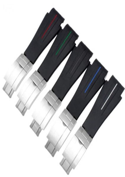 

21mm silicone rubber watch strap for deepseaband waterproof wristband6163744, Black;brown