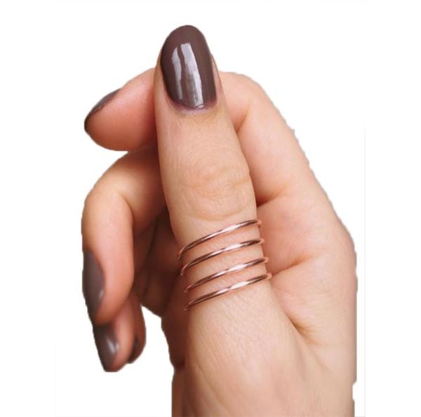 

pinjeas rose thumb ring swirl adjustable wire wave plain spiral handmade vintage minimalist jewelry promise ring2538294, Golden;silver
