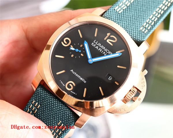 

pam watches marina luminor joker sports 2555 movement black wristwatches luxury men boss brand leather strap mens watch d11340