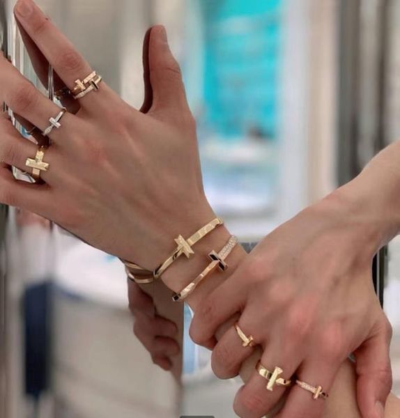 

new blue box 925 silver couple designer ring luxury women men band ring love letter x lover heart diamond anillos wedding rings en7368565, Golden;silver