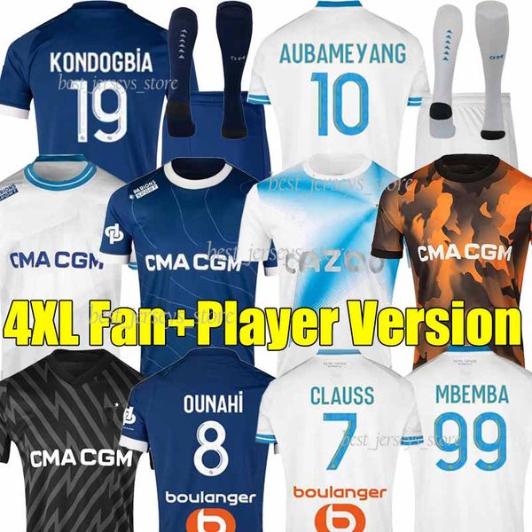 

4xl 23/24 marseilles 30th anniversary soccer jerseys alexis vitinha maillot foot cuisance guendouzi ounahi auba clauss suarez ounahi ounahi, Black;yellow