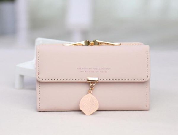 

wallets women039s mini wallet 2021 korean small fresh leaf pendant 3 fold student coin purse clutch3402075, Red;black