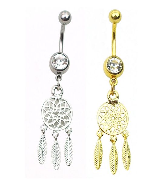 

d0649 dream catcher belly navel ring mix colors01234564267810, Silver