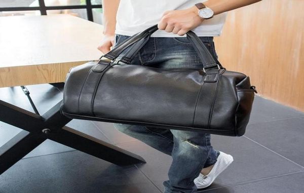 

factory whole men bag outdoor fitness travel leather leisure handbag street trend black joker travels bags simple atmospheric 9667344