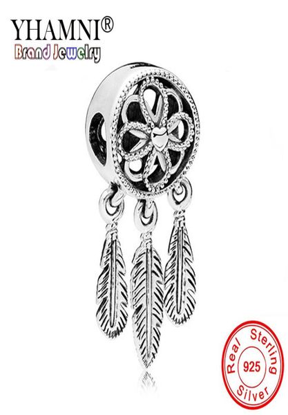 

yhamni original 925 sterling silver bohemian dream catcher pendant charm fit bracelet necklace gift diy jewelry making cc0065198371, Black