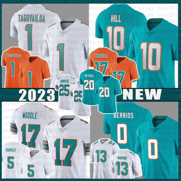 

tyreek hill tua tagovailoa football jersey men jaylen waddle miamis dolphins jalen ramsey braxton berrios dan marino xavien howard eli apple, Black;red