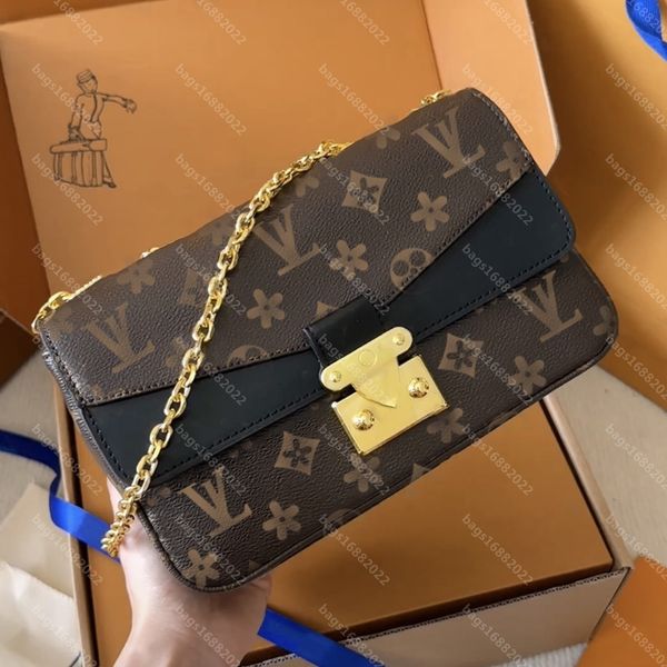 

vintage cowhide marceau bag women shoulder crossbody bag designer handbag metal parts chain bag presbyopia messenger bag louise viuton vutto