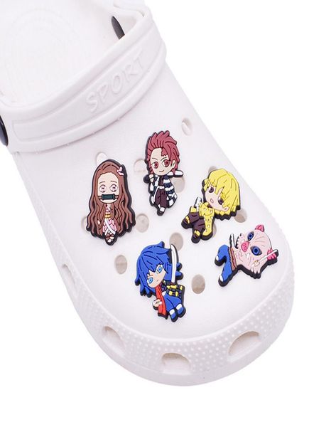 

cartoon pvc shoe decorationos accessoreis anime charms bracelet wirstband charm buckle gift1311339, White;pink