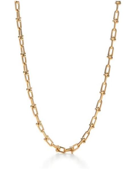 

fashion luxury necklace designer hardwear jewelry horseshoe chains necklaces for women party rose gold platinum long chain diamonds jeweller, Silver