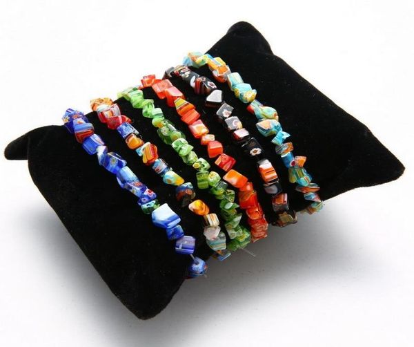 

bracelet bangle charm bracelets gemstone bead crystal millefiori glass quartz chip stretchy bracelet bangle4433035, Golden;silver