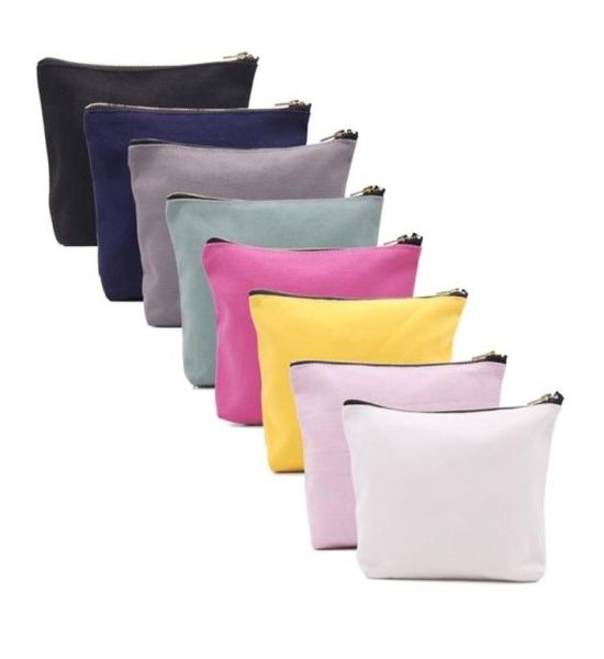 

16oz plain cotton canvas boat cosmetic bag 12oz travel toiletry makeup gold zipper pouch 2104024063524