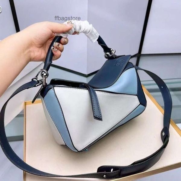 

lowe portable designer puzzle geometric spain bags girl one lady bag colored leather two-layer cowhide caramel shoulder crossbody women&#039
